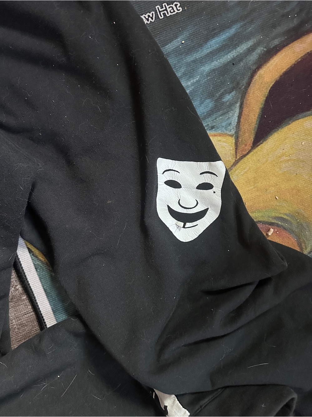 Black Micheal Jackson Inspired Graphic Jogger Pants with Multi-Color Prints - Picture 4 of 4